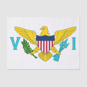 Mousseline Papier de tissu patriotique avec drapeau Îles Vier