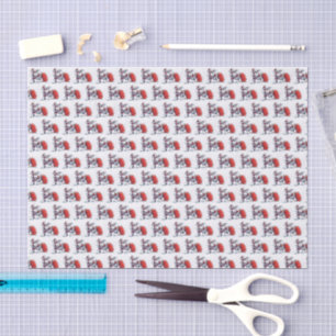 Mousseline Papier de tissu Père Noël en colère décalé
