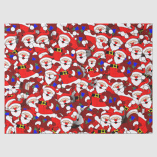 Mousseline papier de tissu père Noël heureux
