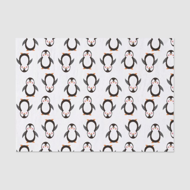 Mousseline Papier de tissu pingouin (Recto)