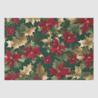 papier de tissu poinsettias galore