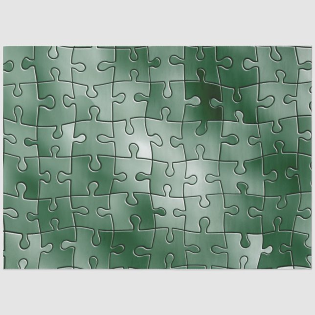Mousseline papier de tissu pour pièces de puzzle vert (Recto)