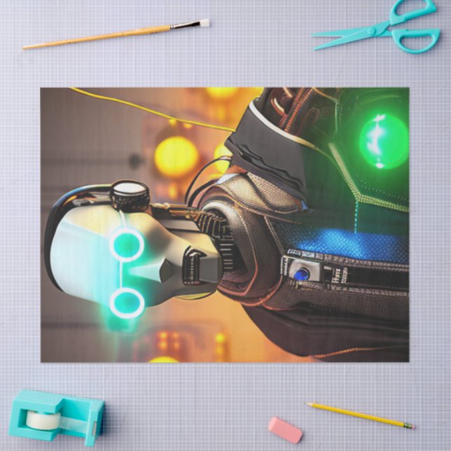 Mousseline Papier de tissu Robot 2 (Artisanat)