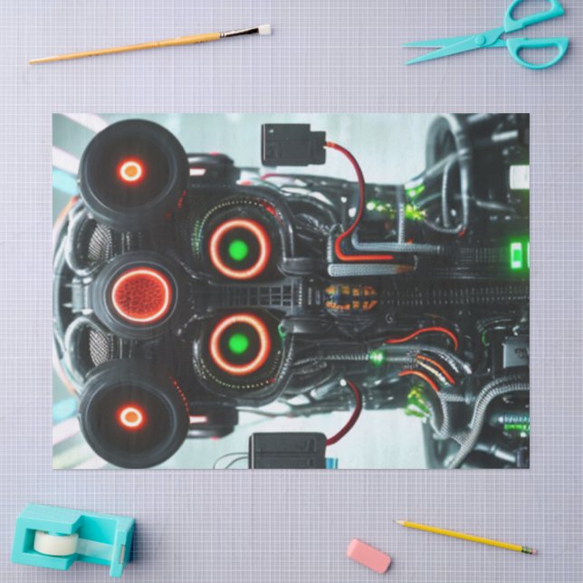 Mousseline Papier de tissu Robot 5 (Artisanat)