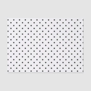 Mousseline Papier de tissu White with Black Dots