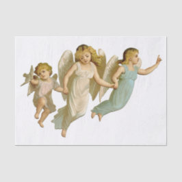 Mousseline Papier de tissus ANGES ENFANTS EN VOL