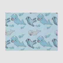 Papier de tissus avec baleines et phoques