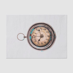 Mousseline Papier de tissus avec l'image de vieille montre de