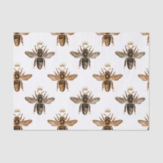 Mousseline Papier de tissus blanc Queen Bee