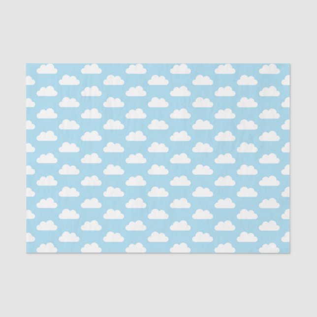 Mousseline Papier de tissus Bleu et Cloud Blanc pour bébé (Recto)