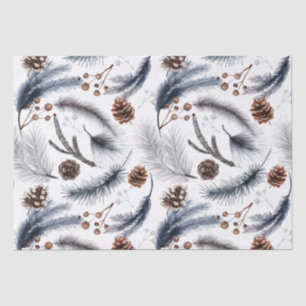 Mousseline Papier de tissus Bois rustique Boho d'hiver