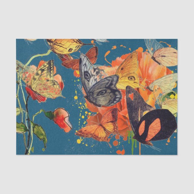 Mousseline Papier de tissus BUTTERFER (Recto)