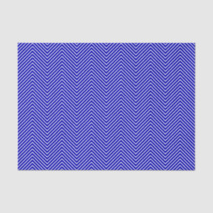 Mousseline Papier de tissus Chevron Line - Blanc sur bleu roy
