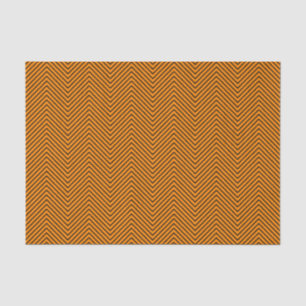 Mousseline Papier de tissus Chevron Line - Noir sur orange