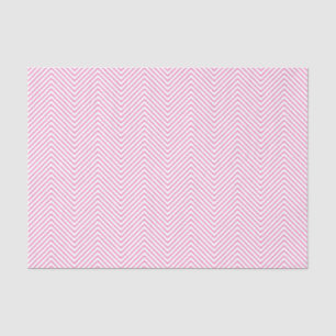 Mousseline Papier de tissus Chevron Line - Pink on White