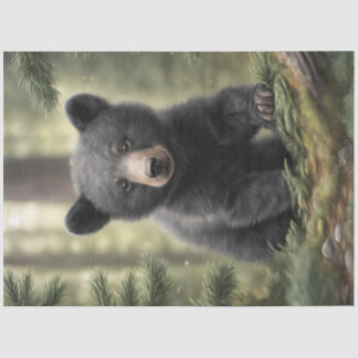 Mousseline Papier de tissus de petit ours noir North Woods