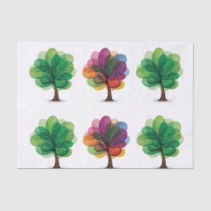 Mousseline Papier de tissus des arbres Abstraits
