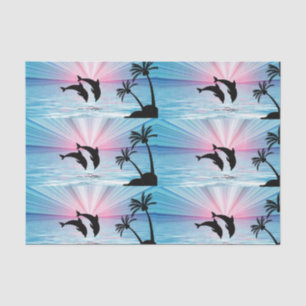 Mousseline Papier de tissus Dolphin Sunset