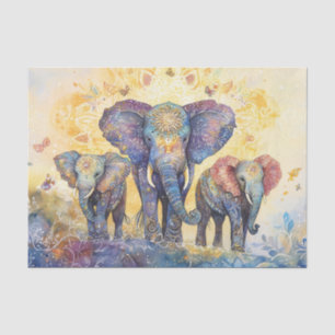 Mousseline Papier de tissus éléphants