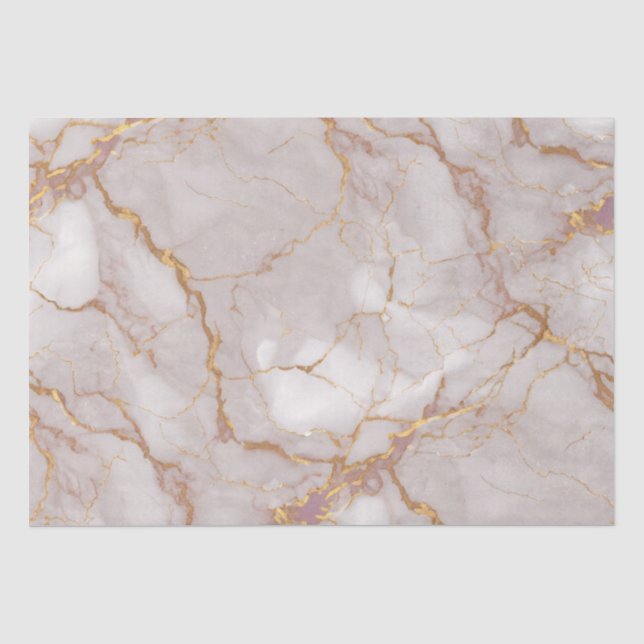 Mousseline Papier de tissus en marbre blanc et or (Recto)