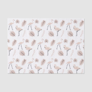 Mousseline Papier de tissus Flamant rose
