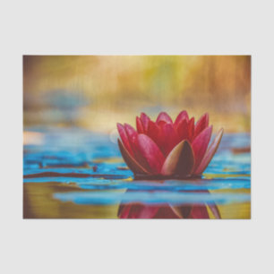 Mousseline Papier de tissus flottants Lotus rouges