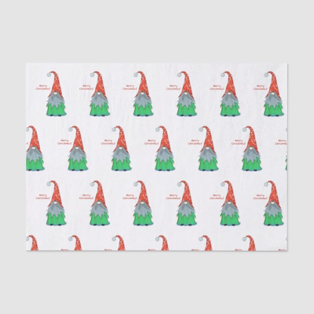 Mousseline Papier de tissus Gnome de Noël (Recto)