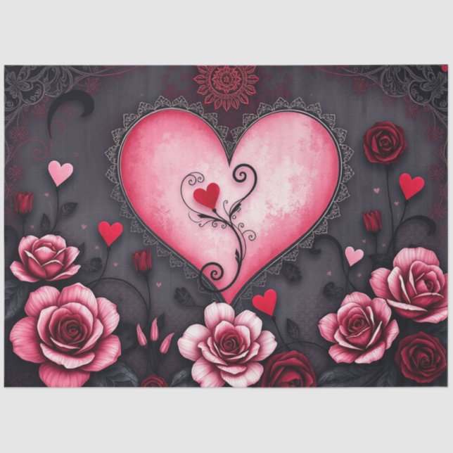 Mousseline Papier de tissus gothique Abstrait romantique (Recto)