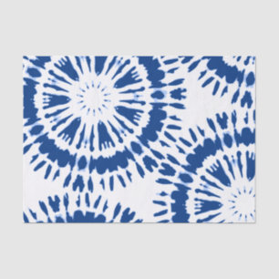 Mousseline Papier de tissus Indigo Blue Tie Dye