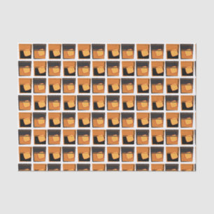 Mousseline Papier de tissus - Lunettes de whisky or et noir