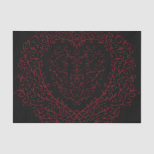 Mousseline Papier de tissus Mariage gothique rouge et noir