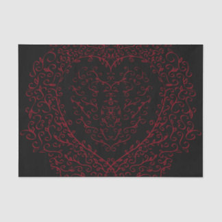 Mousseline Papier de tissus Mariage gothique rouge et noir