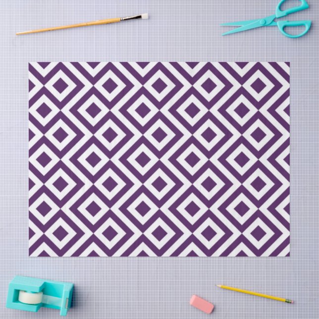 Mousseline Papier de tissus mauve et blanc (Artisanat)