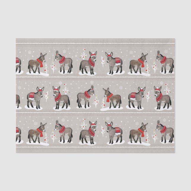 Mousseline Papier de tissus MCD Winter Donkeys (Recto)