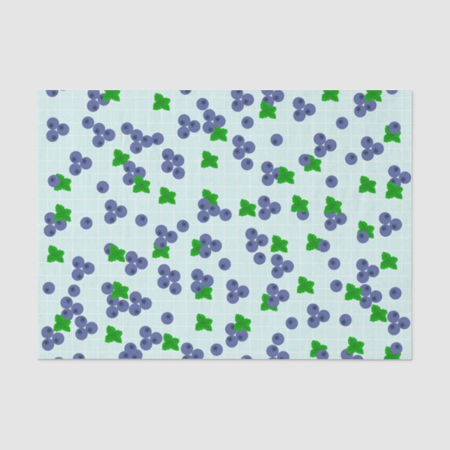 Mousseline Papier de tissus mûr Blueberries  (Recto)