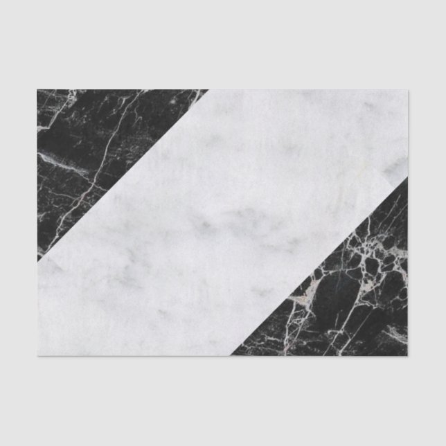 Mousseline Papier de tissus noir et Marbre blanc (Recto)