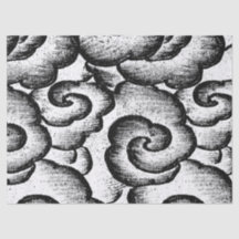 Papier de tissus NUAGES JAPONAIS EN NOIR