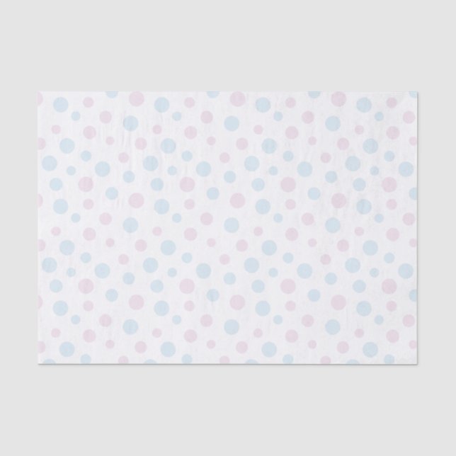 Mousseline Papier de tissus Pastel Pink and Blue Dots (Recto)