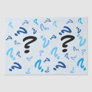 Mousseline Papier de tissus - Points d'interrogation en bleu