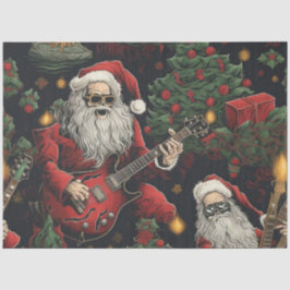 Mousseline Papier de tissus Rockin' Père Noël