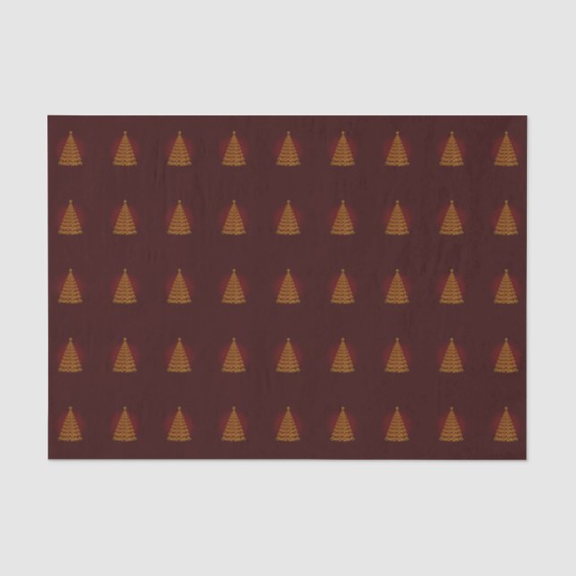 Mousseline Papier de tissus rouge élégant Arbre de Noël (Recto)