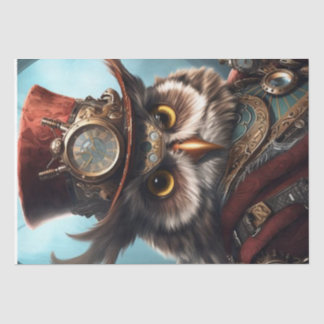 Mousseline Papier de tissus Steampunk Owl