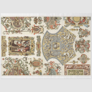 Mousseline Papier décoratif de style baroque Rococo
