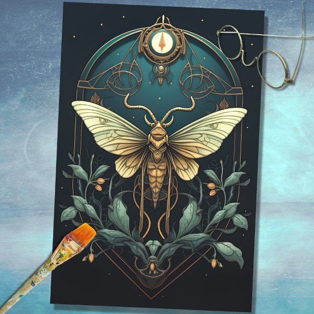Mousseline Papier Découpage Art Nouveau Moth 1 (Créateur téléchargé)