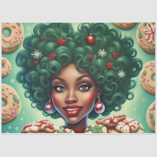 Mousseline Papier Découpage de Noël Cookie Queen (Recto)