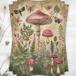 MOUSSELINE PAPIER DECOUPAGE POUR DECOUPAGE CHAMPIGNONS DE FOR
