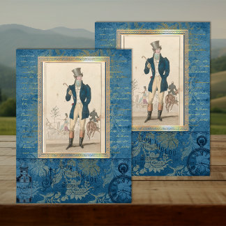 Mousseline Papier découpage sarcelle mode Régence Gentleman