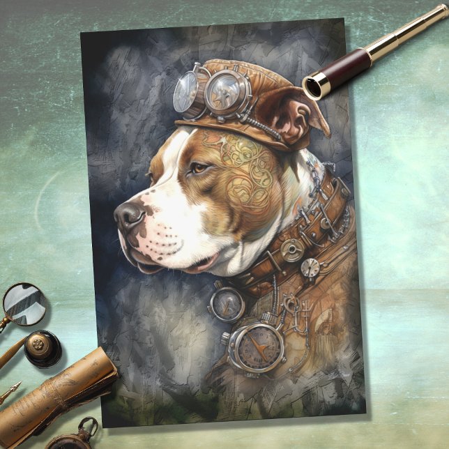 Mousseline Papier découpage Steampunk Pit Bull 2 (Créateur téléchargé)