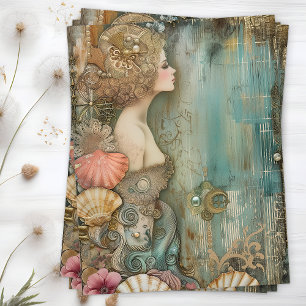 MOUSSELINE PAPIER DECOUPAGE TISSU SIRÈNE