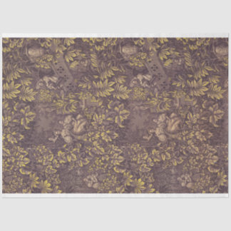 Mousseline Papier découpage toile violet et or